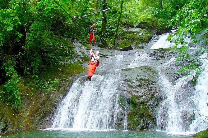 Shore Excursion Zipline Over 11 Waterfalls /Caldera Port - Price and Guarantee