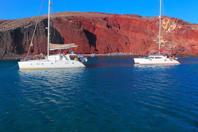 Shared Catamaran Romantic Sunset Cruise From Santorini via Volcano - Inclusive Amenities