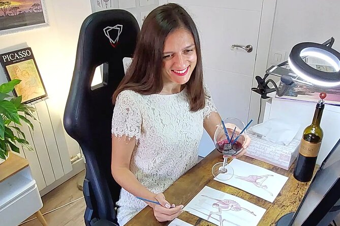 Art Class on How to Paint With Red Wine - ONLINE Experience - Provided Materials
