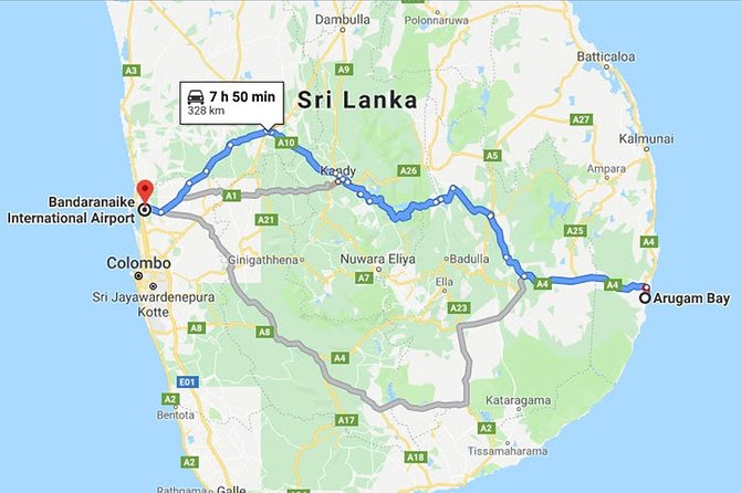 Arugam Bay City to Colombo Airport (CMB) Private Transfer - Good To Know