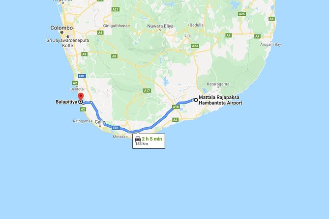 Mattala Airport (HRI) to Balapitiya City Private Transfer - Good To Know