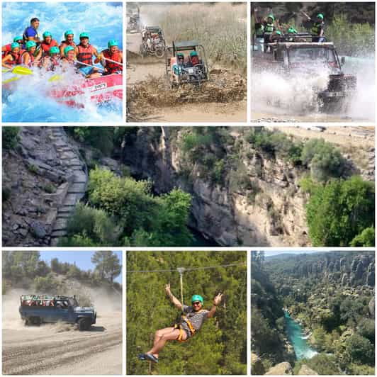 Antalya: Rafting Jeep Buggy&Quad Safari Zipline Canyon Visit
