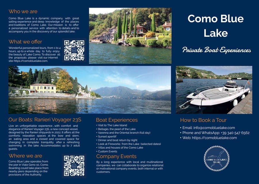 As Blue Lake – 2 H Boat Tour: up to Nesso Bridge Waterfall