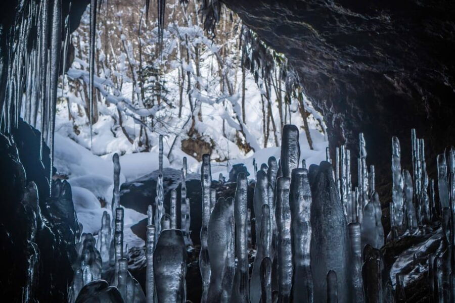 Bamboo Ice Cave: Snowshoe to See a Natural Phenomenon!
