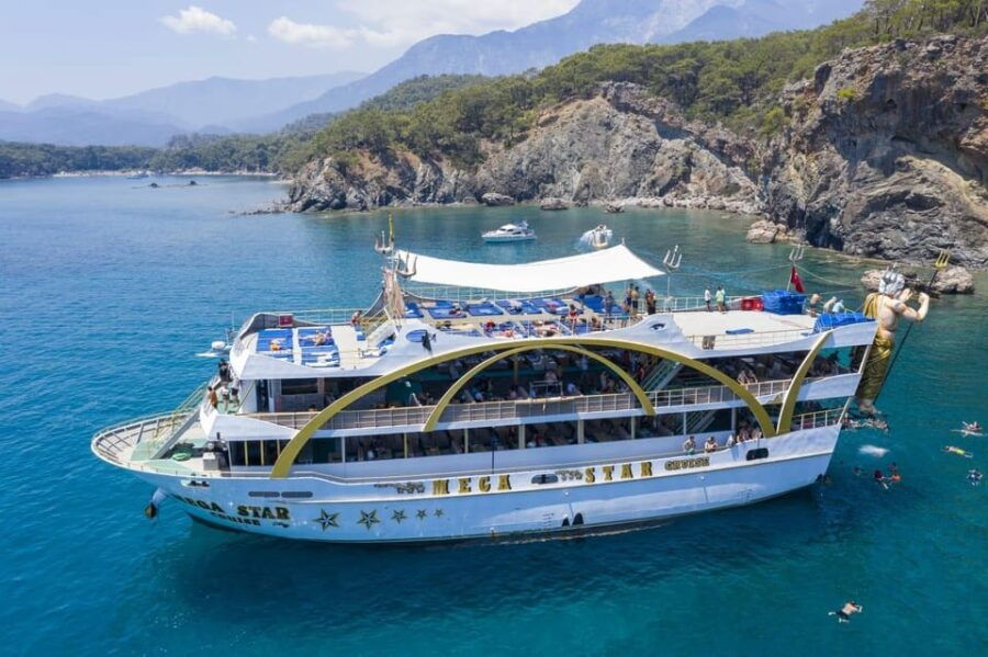 From Antalya/Kemer: Party Boat Trip to Kemer Bays With Lunch