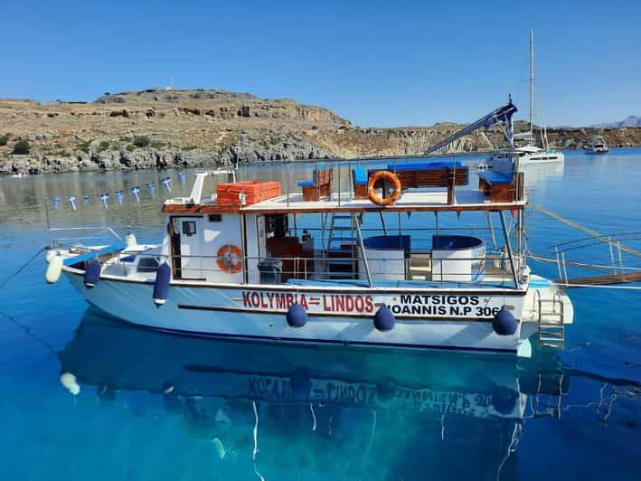 From Kolympia: Boat Trip to Lindos With 2 Swim Stops
