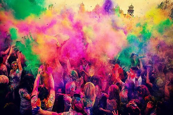Holi Celebration in the Land of Krishna Along With Tajmahal