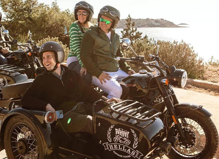 Tour to Poseidon Temple & Athens Riviera in a Sidecar