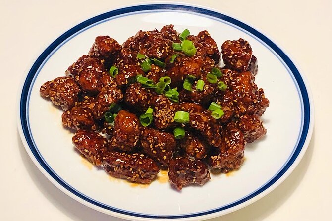 Online Cooking Class Sesame Chicken by Sunflower Li - Vegan Option and Ingredients