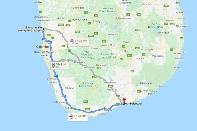 Colombo Airport (CMB) to Ambalantota City Private Transfer - Good To Know