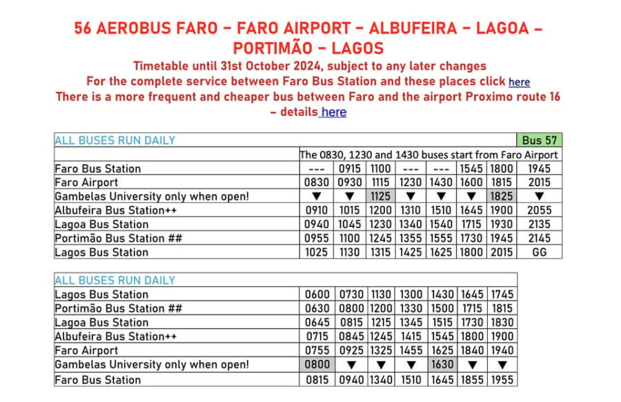 Faro Airport: Convenient Bus Service To/From Lagoa