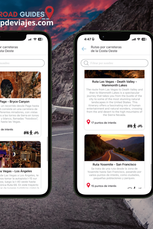 App Audio Guide Routes West Coast United States