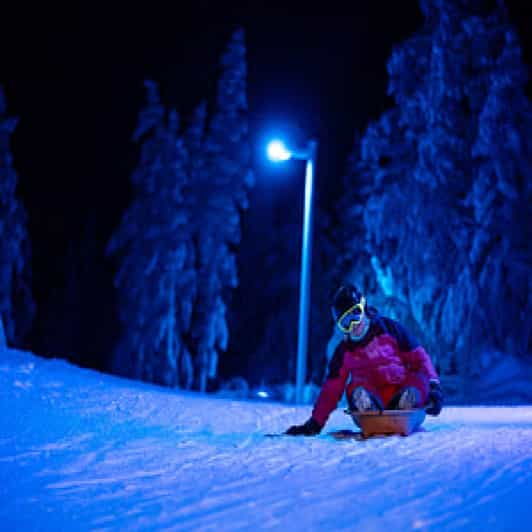 Electric Snowscootering and Tobogganing in Saariselkä