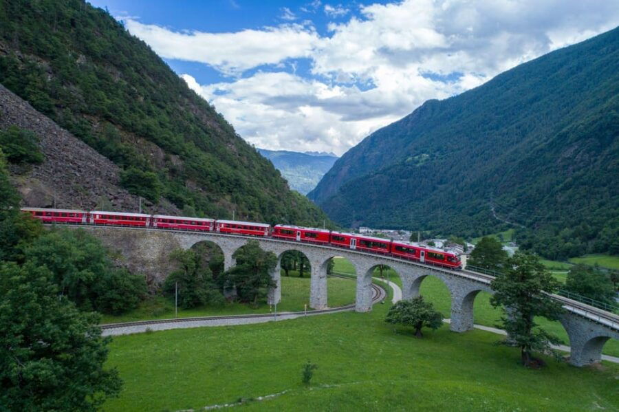 From Milan: St. Moritz Bus Tour and Bernina Express Ticket