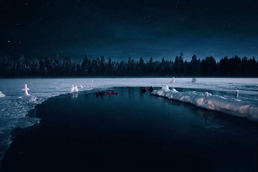 From Rovaniemi: Ice Floating Under Aurora Borealis