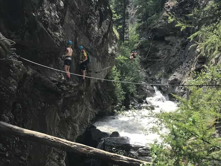 Saas-Fee: Gorge Alpine Via Ferrata and Flying Fox Tour