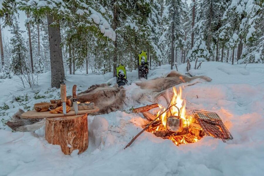 Snowshoe Experience With Traditional Beverages in Lapland