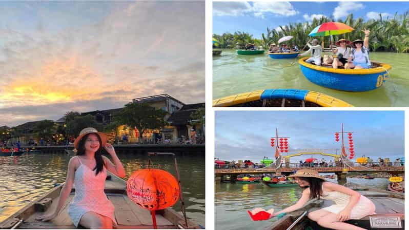 Hoi An : Bamboo Basket Boat Ride & Lantern Boat Trip .