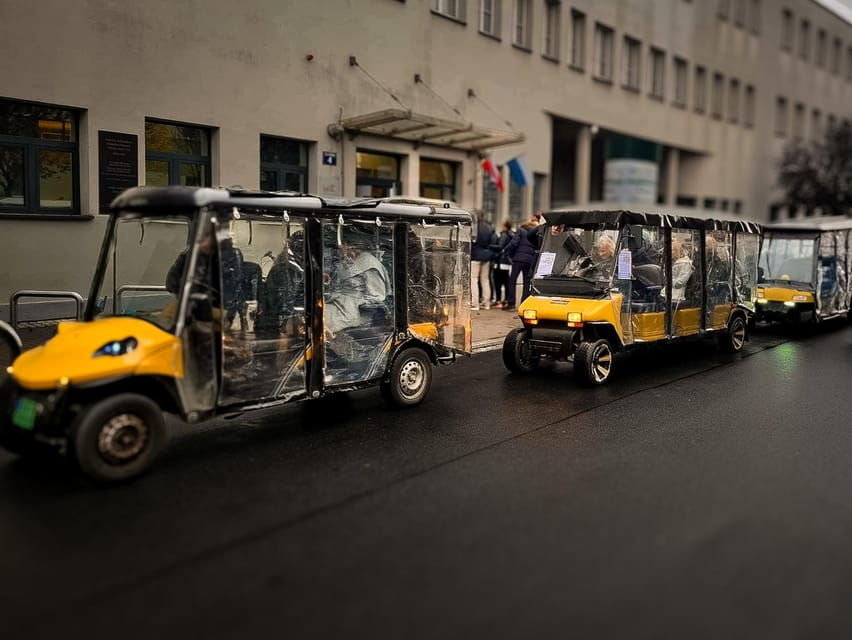 Krakows Kazimierz by Golf Cart & Schindlers Factory Tour
