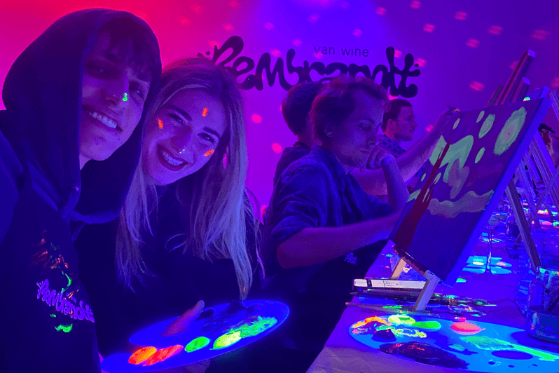Paint and Sip in the Dark at Rembrandt Van Wine Amsterdam - Event Overview