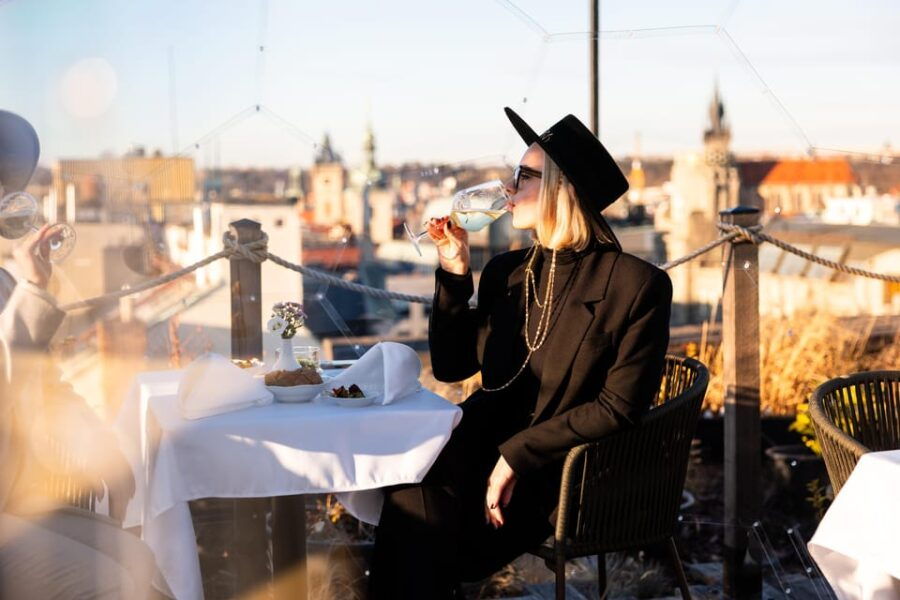 Prague:Sky Bar Aperitivo Menu With Drink and Panoramic Views