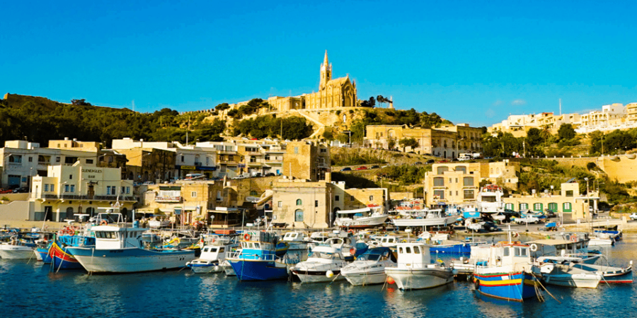 From Valetta: Catamaran Tour With Hop-On, Hop-Off Gozo Tour
