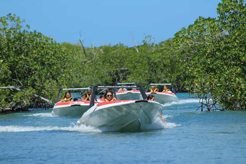 Cancun: Jungle Tour Adventure With Speedboat and Snorkeling.