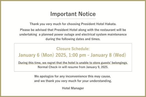 President Hotel Hakata - Accommodation Options