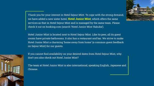 Hotel Sejour Mint in Hakuba - Hotel Overview