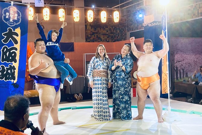 Osaka Sumo Show and Kimono Haori Experience Including Food - Photoshoot With Sumo Wrestlers