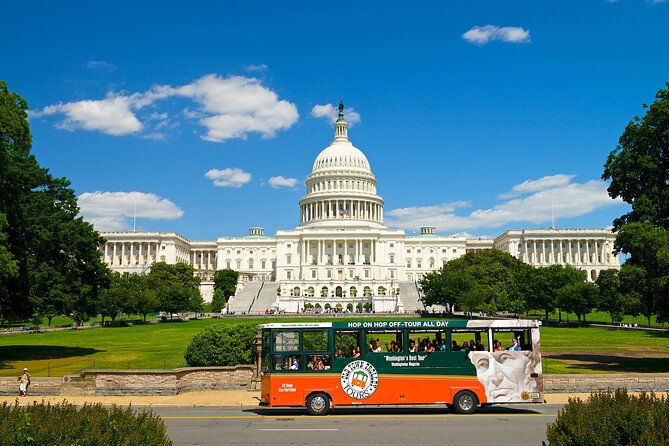 Hop-On Hop-Off 21 Stop Trolley Tour + Arlington Cemetery
