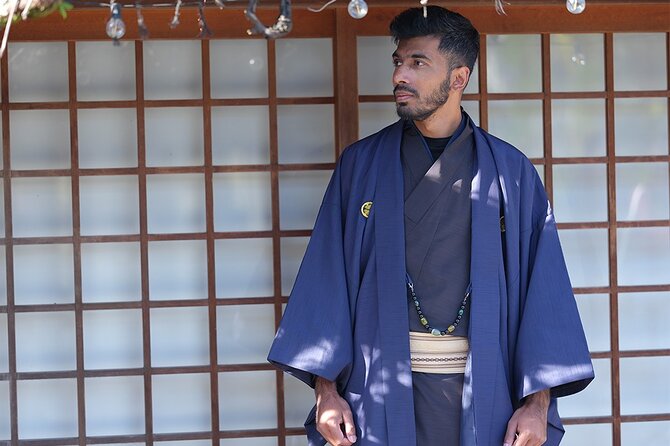 Kyoto Kimono Rental CHAMATSU Mens Plan Kimono and Yukata Rental