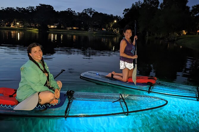 LED Glow in the Dark Clear Kayak or Clear Paddleboard in Paradise