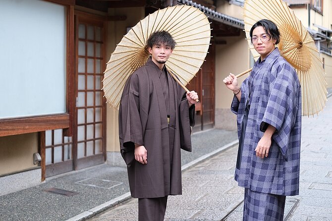 Kyoto Kimono Rental CHAMATSU Mens Plan Kimono and Yukata Rental - Meeting and End Point