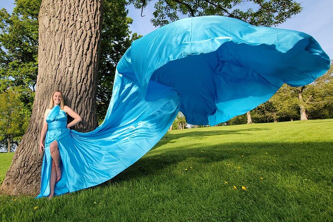 Flying Dress Photo Shoot in Madison WI - Dress Rental and Assistance Provided