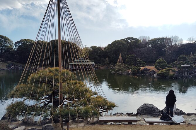 Tokyo Kiyosumi Garden Tour Stonework Pond and Sky Tree Views - Learn About the History and Design of Kiyosumi