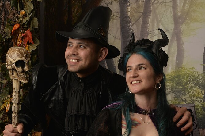 Witch Costume Photo Shoot - Olde Salem Village Theatrical Set - Memorable Moments: Fun for Small Groups and Families