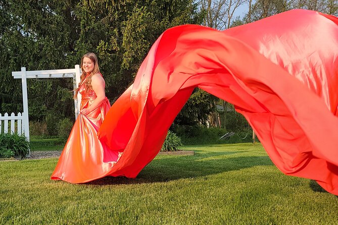 Flying Dress Photo Shoot in Madison WI - Photo Package Options: Unedited and Edited