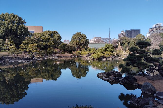 Tokyo Kiyosumi Garden Tour Stonework Pond and Sky Tree Views - Good To Know