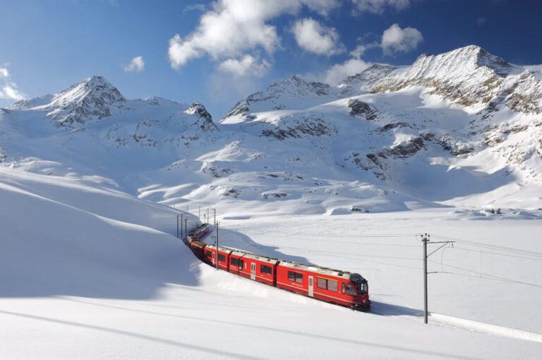 From Milan: Bernina Red Train to St Moritz Guided Tour