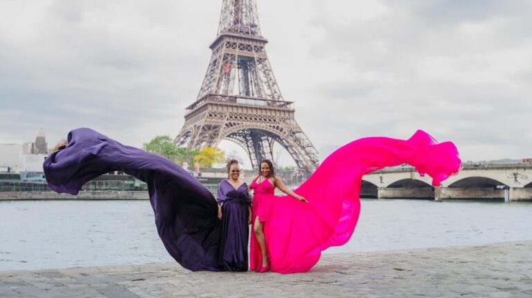 Paris: Eiffel Tower Flying-Dress Photoshoot
