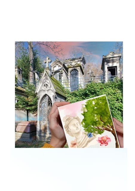 Père Lachaise Cemetery Watercolor Postcard Workshop in Paris - Artistic Inspiration From the Graves