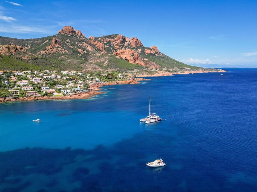 Saint Raphael : Cap Taillat Full Day and Meal Cruise - Overview of the Catamaran Cruise Experience