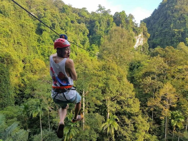 Krabi: Ziplining With Abseiling and Rock Climbing Options