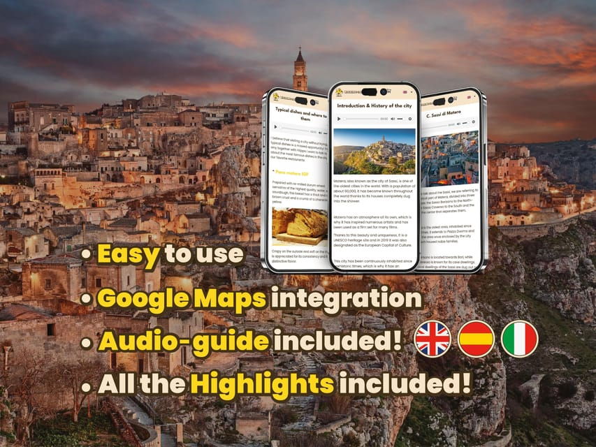 Matera: Digital Guide Made With a Local Guide for Your Tour - Tour Overview