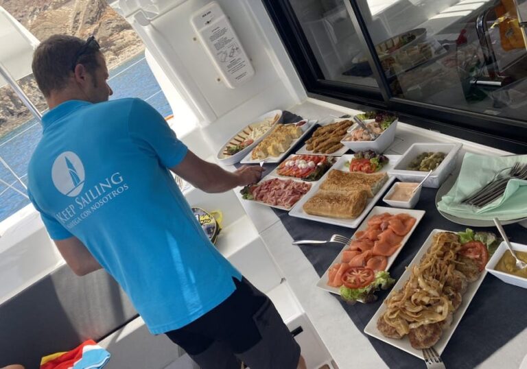 Pasito Blanco: Private Catamaran Excursion With Food & Drink