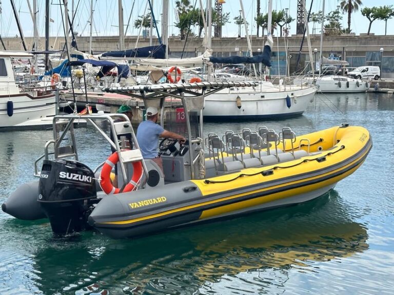 Enjoy Barcelonas Skyline on Board: Speedboat in Puerto Olimpico