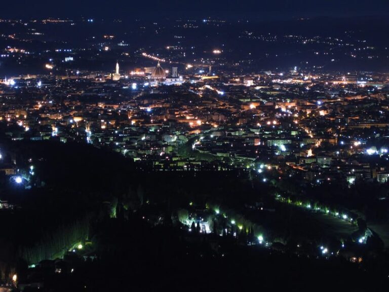 Florence: Panoramic By Night Tour With Dinner by Van