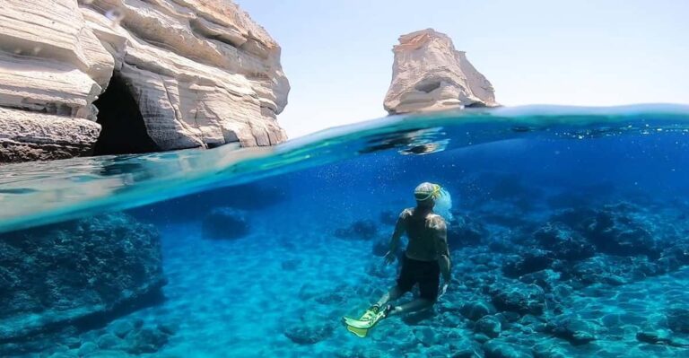 Adamantas: Full-Day Milos & Poliegos Boat Tour with Meals
