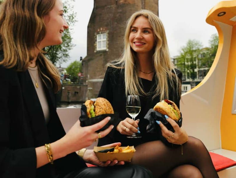 Amsterdam canal cruise with culinary burger or cheese & wine - A Closer Look at the Experience